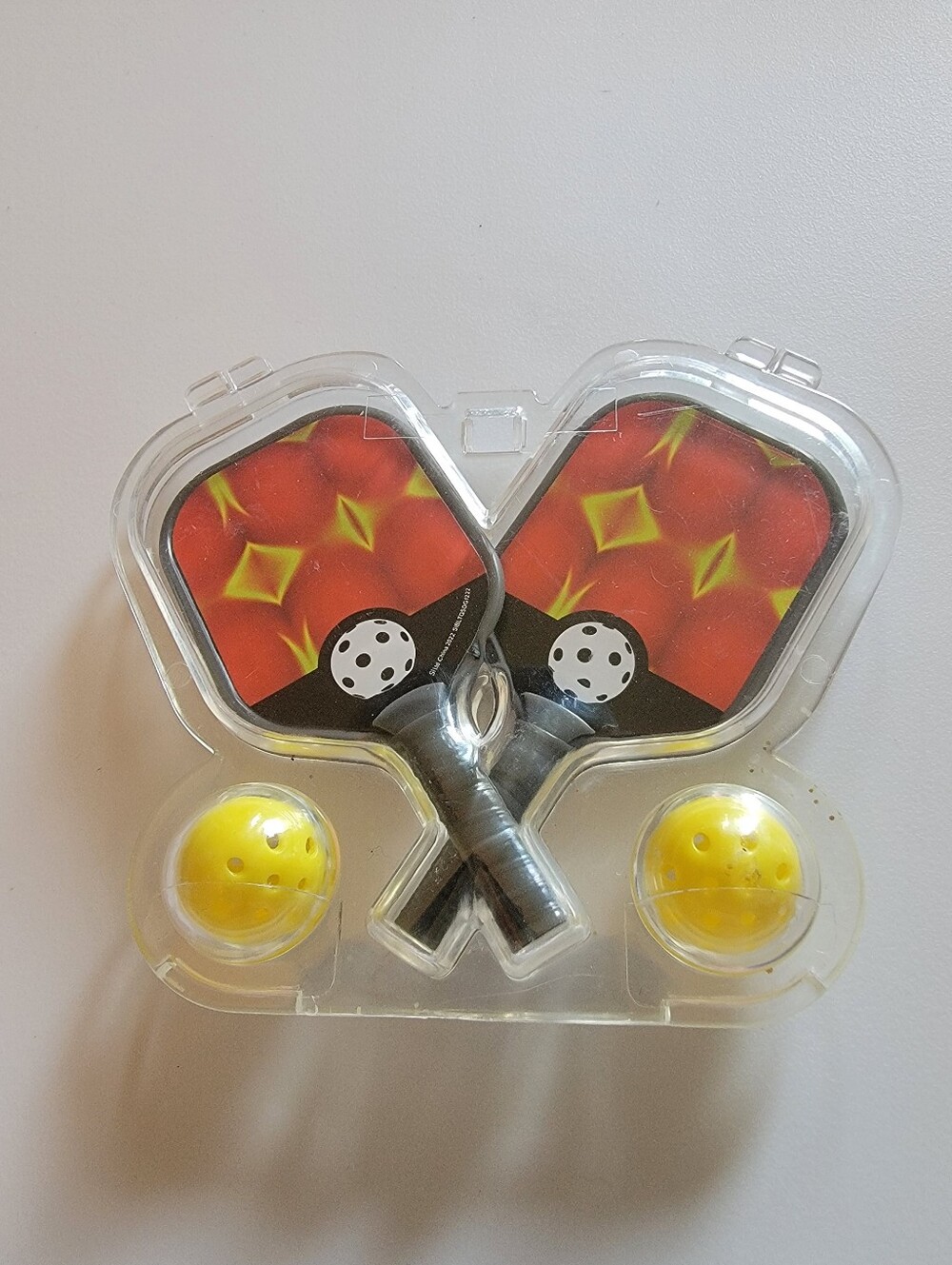 World's Smallest Pickleball Set — 2 Paddles + 2 Balls,